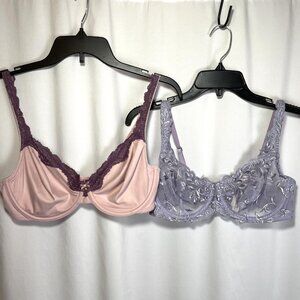 Soma Pink and Purple Lace Bras